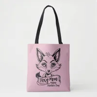Happy Mothers Day Foxy Mom Pink Fox Tote Bag