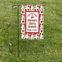 Red Cherries All Over Customizeable Garden Flag