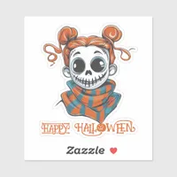 Red Head Halloween Doll Sticker