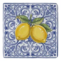 Dolce Vita Meditarrean Blue & Lemons Italian Tiles Trivet