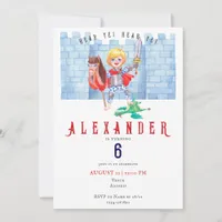Any Age Kids Tween Dragon Medieval Knight Birthday Invitation