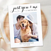 Modern Photo Elopement Just Married Dog Wedding Announcement Postcard