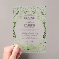 Glam Greenery wedding invitations