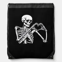 Skeleton Heart Hands Sign Halloween Costume Trendi Drawstring Bag