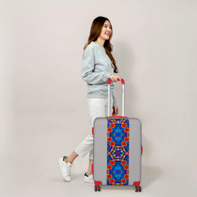 Multicolored oil painting kaleidoscope luggage