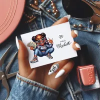 Urban Hip Hop Black Girl Grillz Salon Branding Business Card