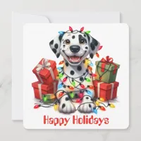 Funny Dalmatian Holiday Greeting Card