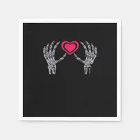 Skeleton Hands Heart Cute Napkins