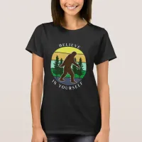 Believe in Yourself | Vintage Sunset Bigfoot   T-Shirt