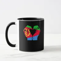 Hands Heart With Eritrean Flag Mug