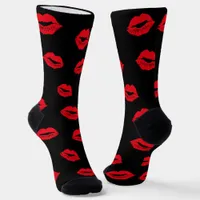 Valentines Day Kisses Lipstick Kiss Mark Socks