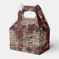 Vintage Rose Newsprint Typography Favor Boxes