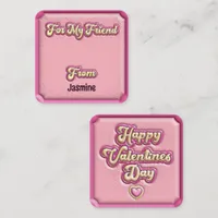 Happy Valentine's Day Kids' Pink 3D School Note Card