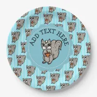 Blue Woodland Creature Squirrel Paper Plates