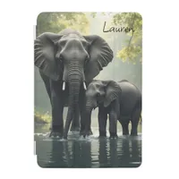 Mama and Baby Elephant Personalized iPad Mini Cover