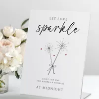 Let Love Sparkle - Sparkler Sendoff Casual Wedding Pedestal Sign