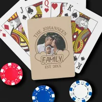 Vintage Family Photo Brown Dark Beige Night Games Poker Cards