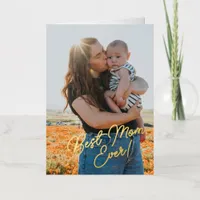 Real Foil Best Mom Ever Elegant 2-Photo Card
