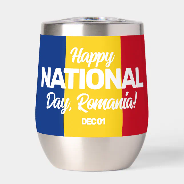 Romania Independence Day Romanian National Flag Thermal Wine Tumbler