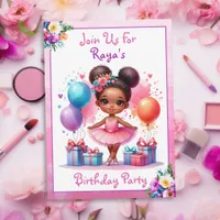 Ballet Themed Girl's Birthday Party Invitation