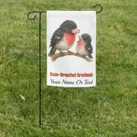 Stunning Rose Breasted Grosbeak Garden Flag