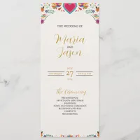 Mexican Fiesta Colorful Flowers Botanical Wedding Program