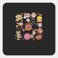 Tis The Season Mexican Christmas Tree Tamales Pan  Square Sticker