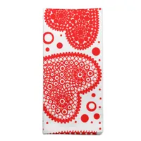 Fancy Red Hearts and Dots Cloth Napkin