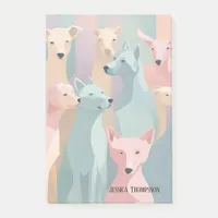 Dog Pattern Pastel Colors Minimalist Illustration Post-it Notes