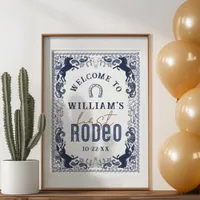 First Rodeo Birthday Party Welcome Sign – Navy Blu
