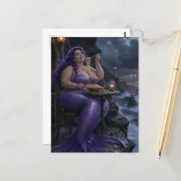 A Beautiful Mermaid Eating Spaghetti Postcard
