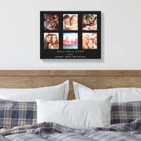 Mother custom photo family black canvas print