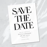 Modern Minimalist Bold Typography Wedding Save The Date