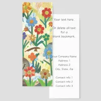 Naive Art Wildflowers Business Promotional  Bookmarks