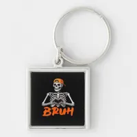 Bruh Skeleton Hand Heart Halloween Costumes Men Cl Keychain