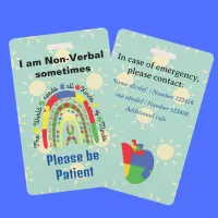 Non Verbal Autism awareness lanyard autistic ID Badge