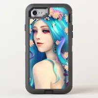 Pretty Ethereal Girl with Flowers in her Hair OtterBox Defender iPhone SE/8/7 Case