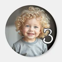 Personalized Photo and Age Refrigerator  Magnet