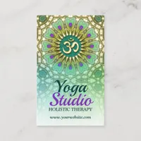 Purple Green Yoga Holistic Energy Business Cards