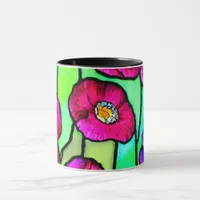 Anemones glass art mug