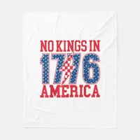 No Kings In America We The People Vintage Fleece Blanket