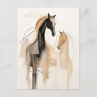 Abstract Horses Postcard