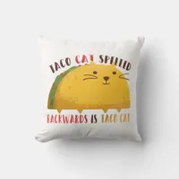 Taco Cat Palindrome Throw Pillow