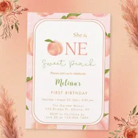 One Sweet Peach 1st Birthday Invitation