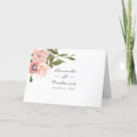 Watercolor floral Blush Pink Wedding Program