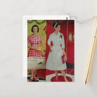 1950s era Festive Christmas Ladies Postcard
