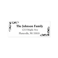 Personalized Family Address Corner Brackets Rubber Stamp