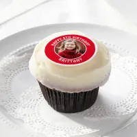 Personalized Photo, Name and Age Birthday Edible Frosting Rounds