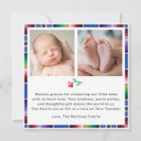 Fiesta Baby Shower Thank You Card – Colorful Sombr
