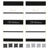 Personalized Black and White Corn Hole Game